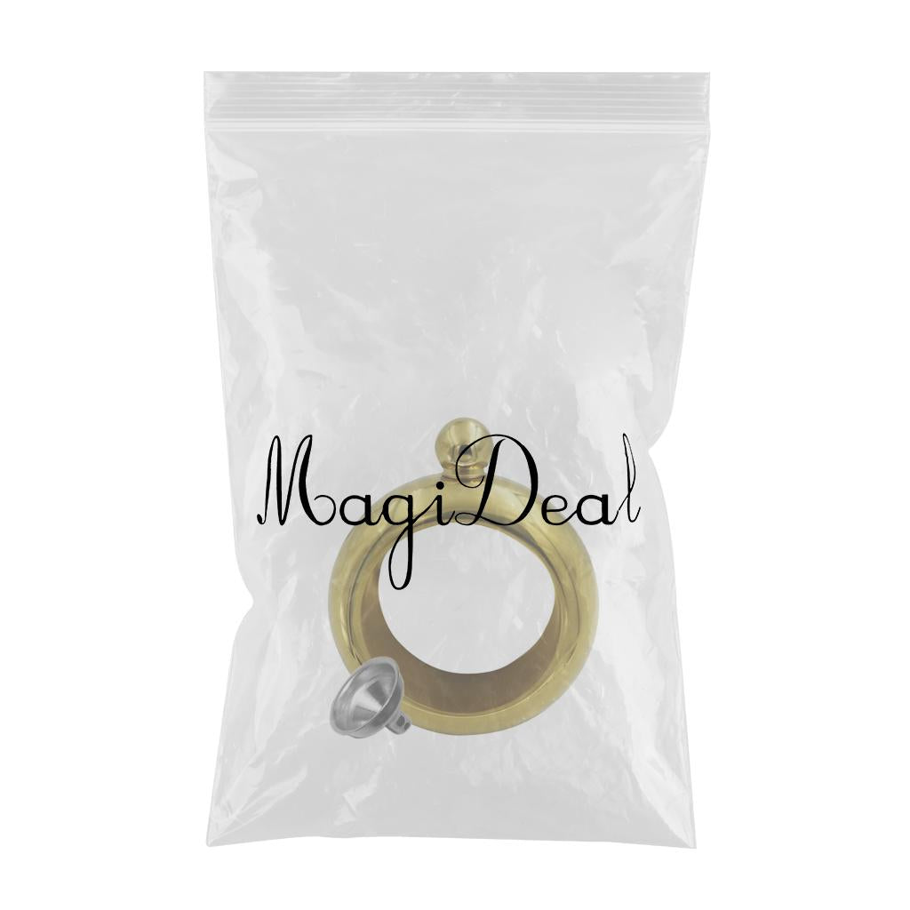 Bracelet Wine Flask with Funnel for Outdoor Camping Hiking Golden
