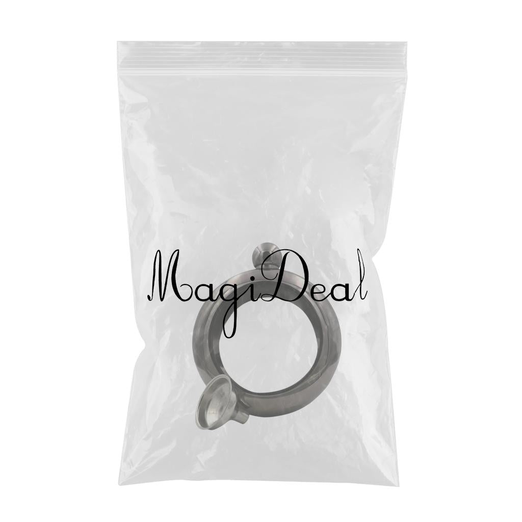 Bracelet Wine Flask with Funnel for Outdoor Camping Hiking Black