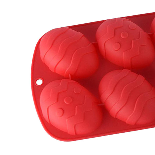 6 Hole Dinosaur Egg Silicone Mold for Cake Chocolate Kitchen Tool Red