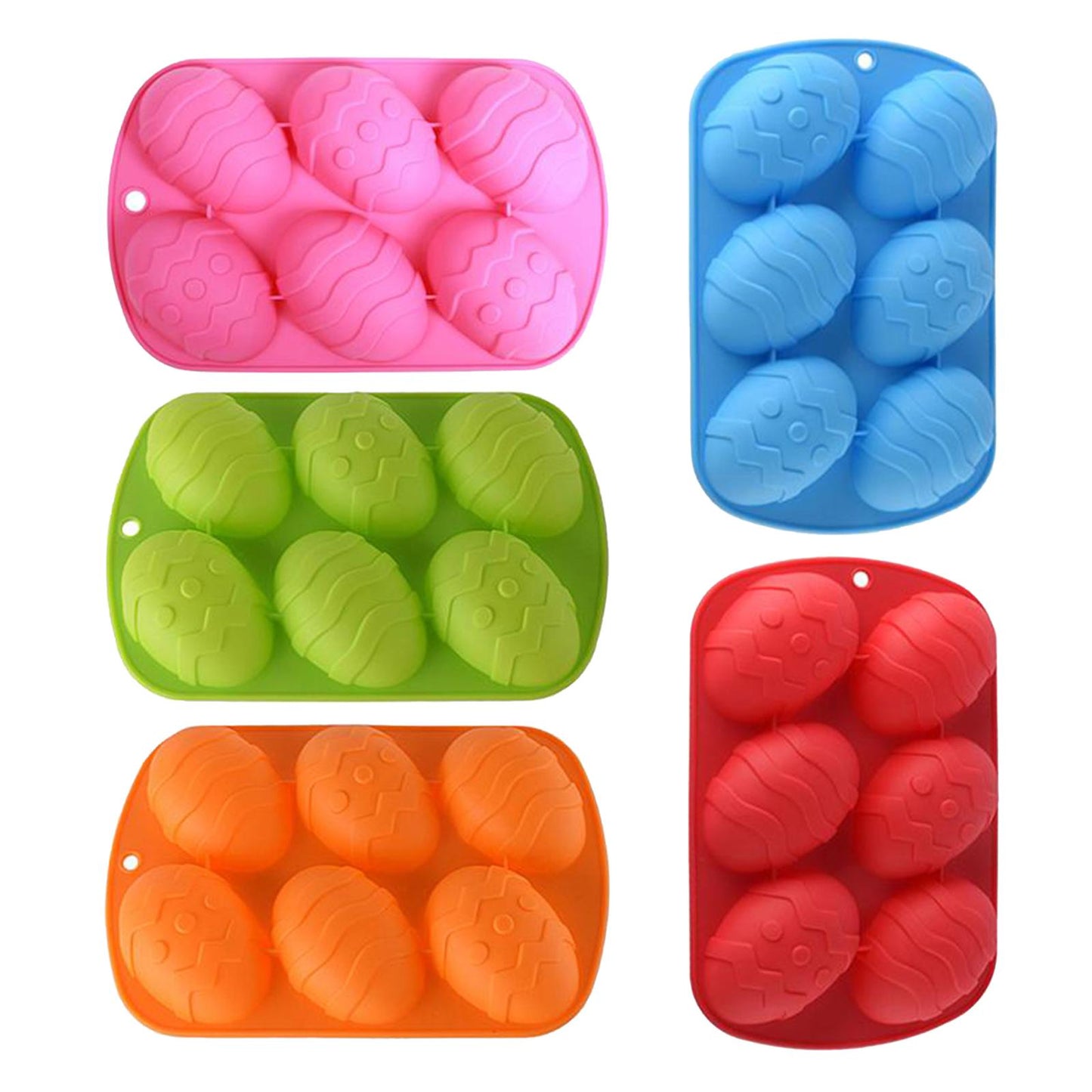 6 Hole Dinosaur Egg Silicone Mold for Cake Chocolate Kitchen Tool Red