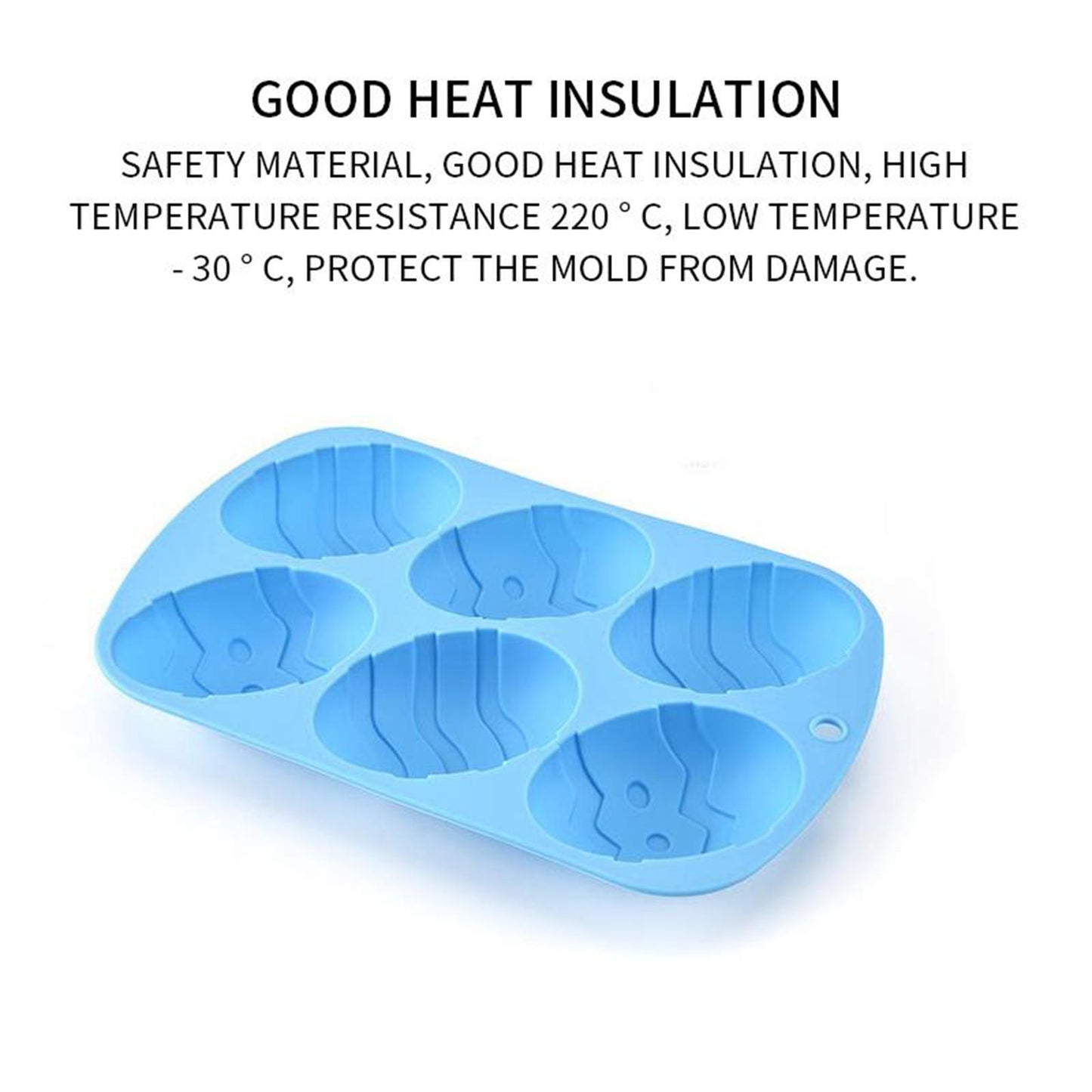 6 Hole Dinosaur Egg Silicone Mold for Cake Chocolate Kitchen Tool Black