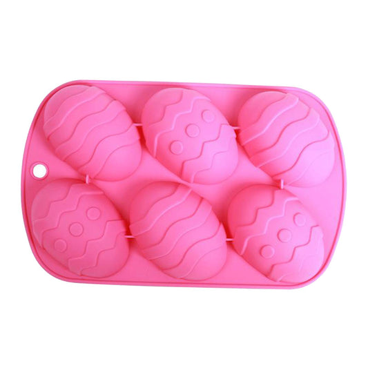 6 Hole Dinosaur Egg Silicone Mold for Cake Chocolate Kitchen Tool Pink