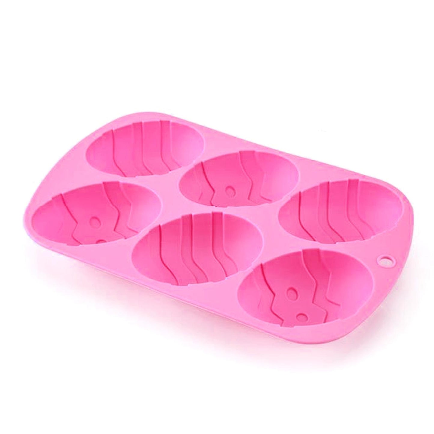 6 Hole Dinosaur Egg Silicone Mold for Cake Chocolate Kitchen Tool Pink