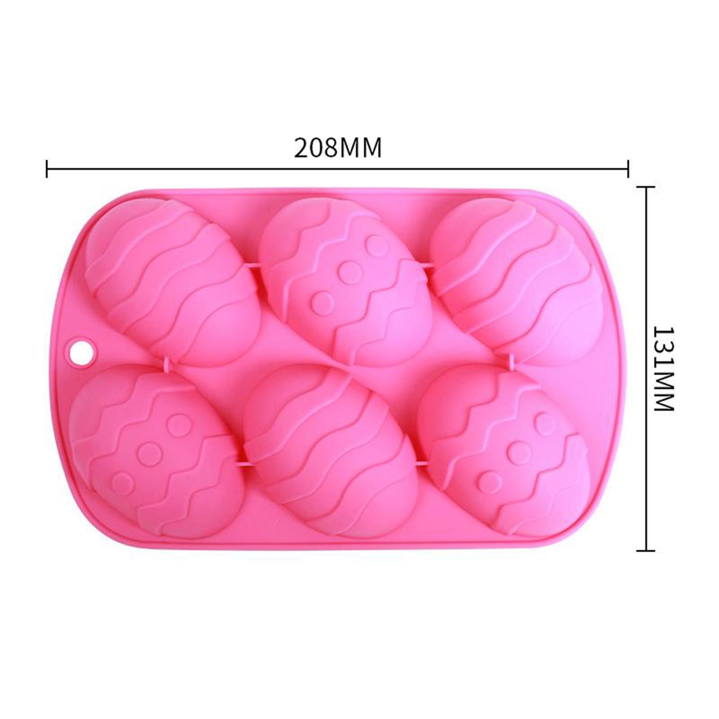 6 Hole Dinosaur Egg Silicone Mold for Cake Chocolate Kitchen Tool Pink