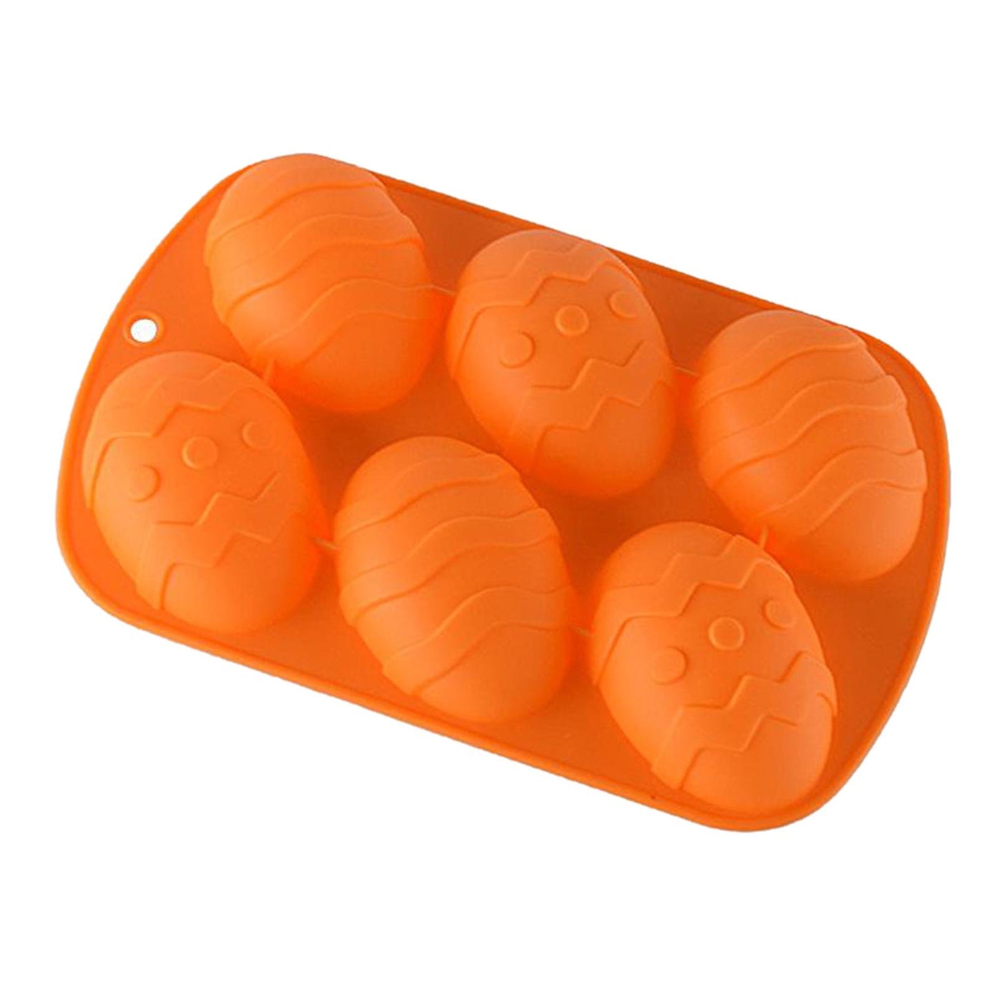 6 Hole Dinosaur Egg Silicone Mold for Cake Chocolate Kitchen Tool Orange