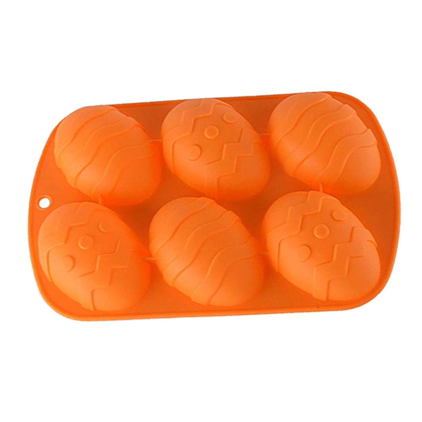 6 Hole Dinosaur Egg Silicone Mold for Cake Chocolate Kitchen Tool Orange