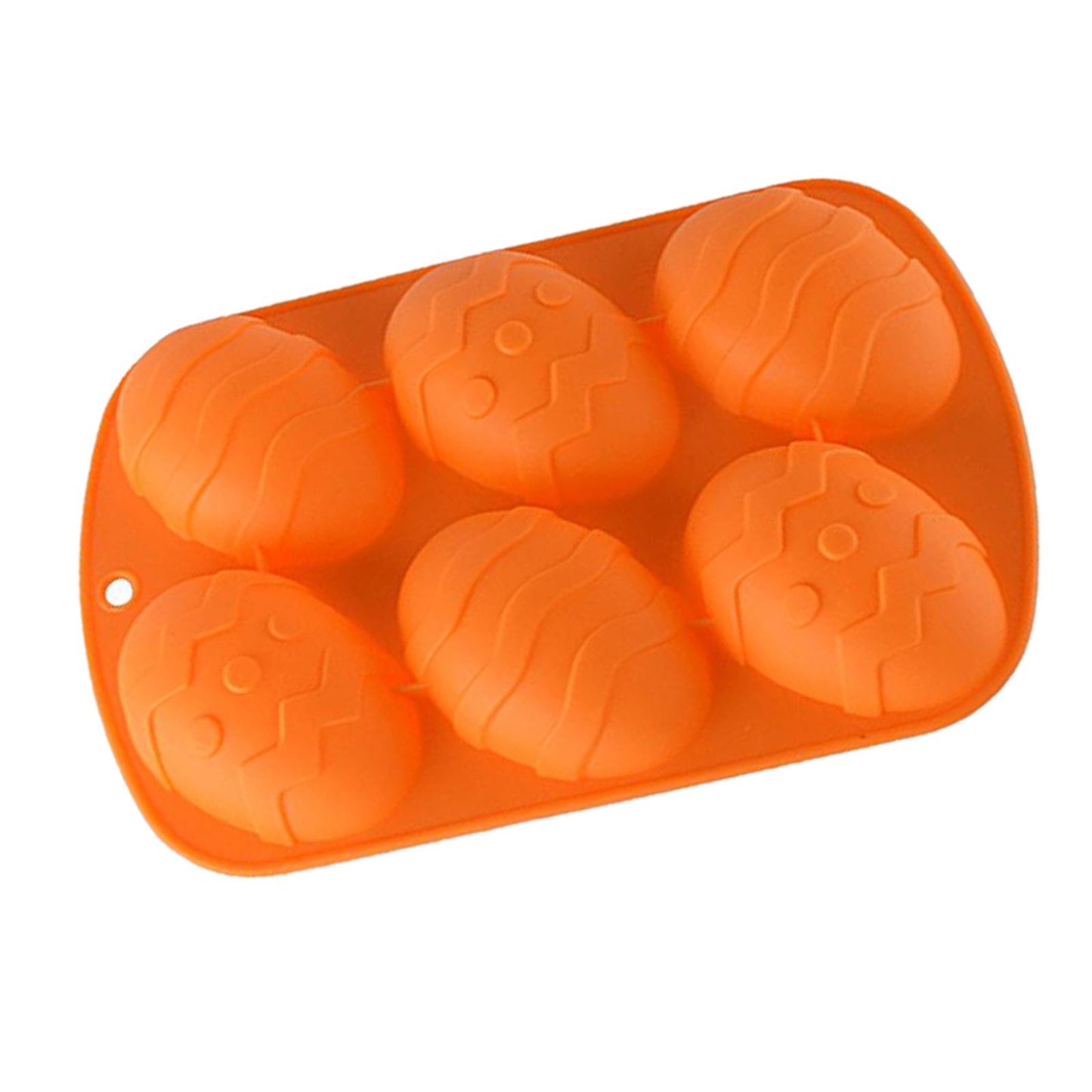 6 Hole Dinosaur Egg Silicone Mold for Cake Chocolate Kitchen Tool Orange
