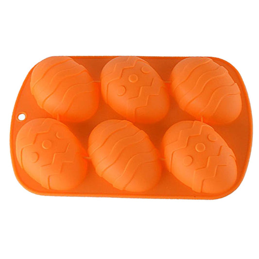 6 Hole Dinosaur Egg Silicone Mold for Cake Chocolate Kitchen Tool Orange