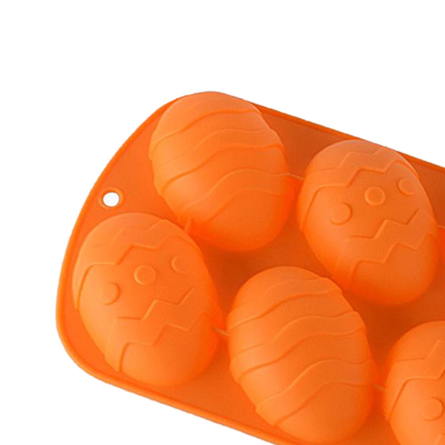 6 Hole Dinosaur Egg Silicone Mold for Cake Chocolate Kitchen Tool Orange