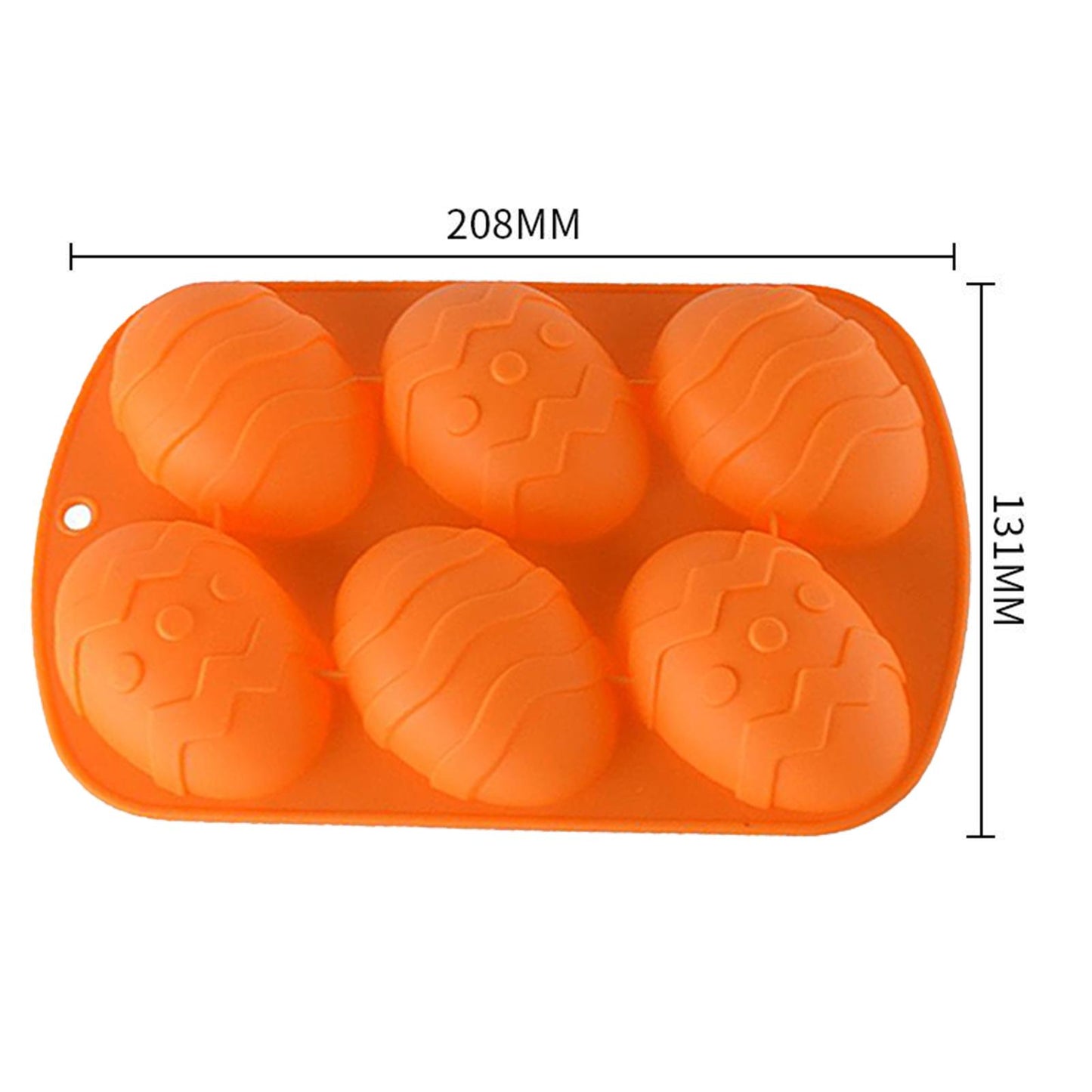6 Hole Dinosaur Egg Silicone Mold for Cake Chocolate Kitchen Tool Orange