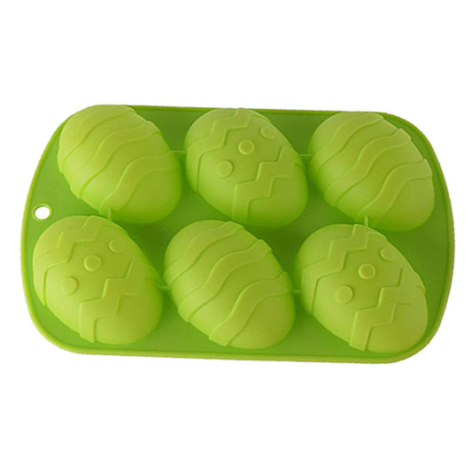 6 Hole Dinosaur Egg Silicone Mold for Cake Chocolate Kitchen Tool Green