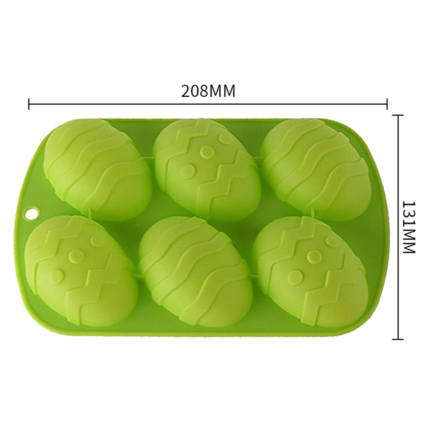 6 Hole Dinosaur Egg Silicone Mold for Cake Chocolate Kitchen Tool Green