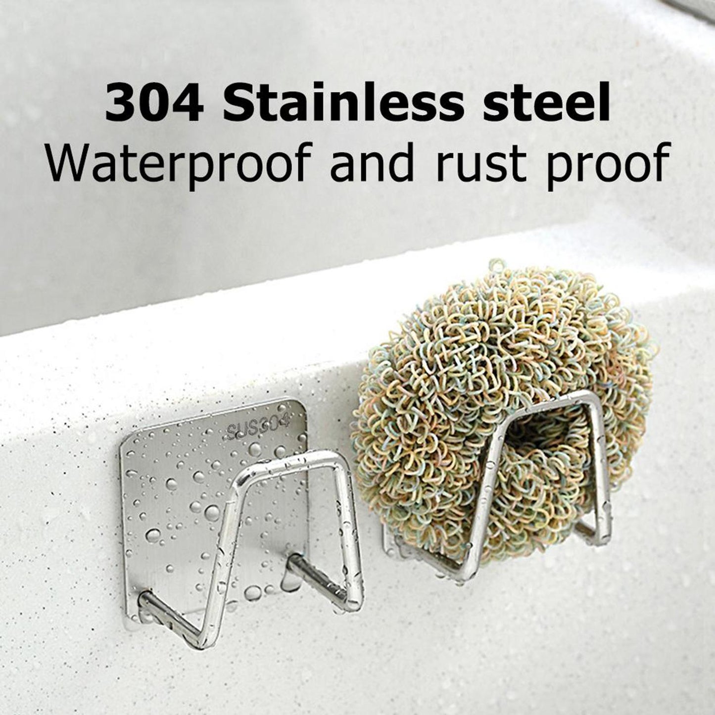 Sink Drain Rack Adhesive Sponge Holders Sponge Holder Shelf Black