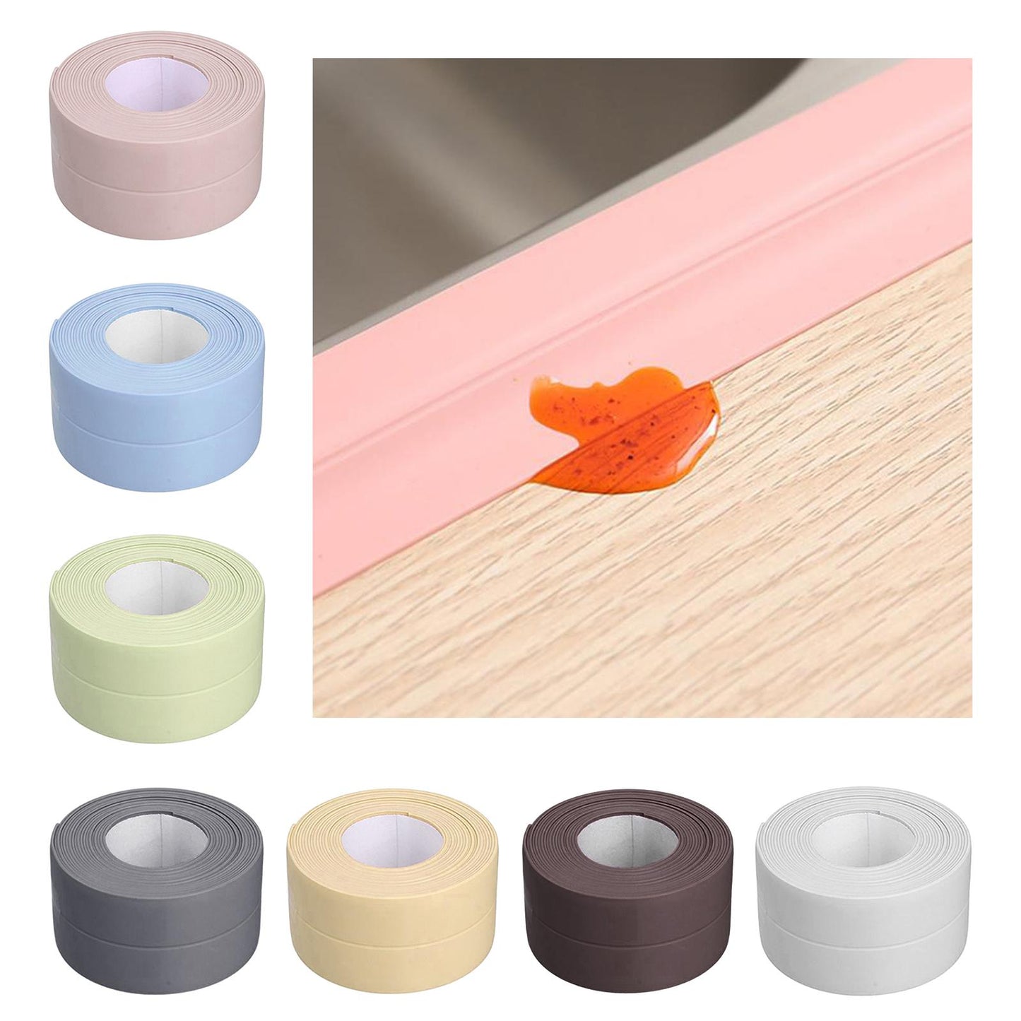PVC Caulk Tape Self Adhesive Caulk Strip Sealing Tape Waterproof White