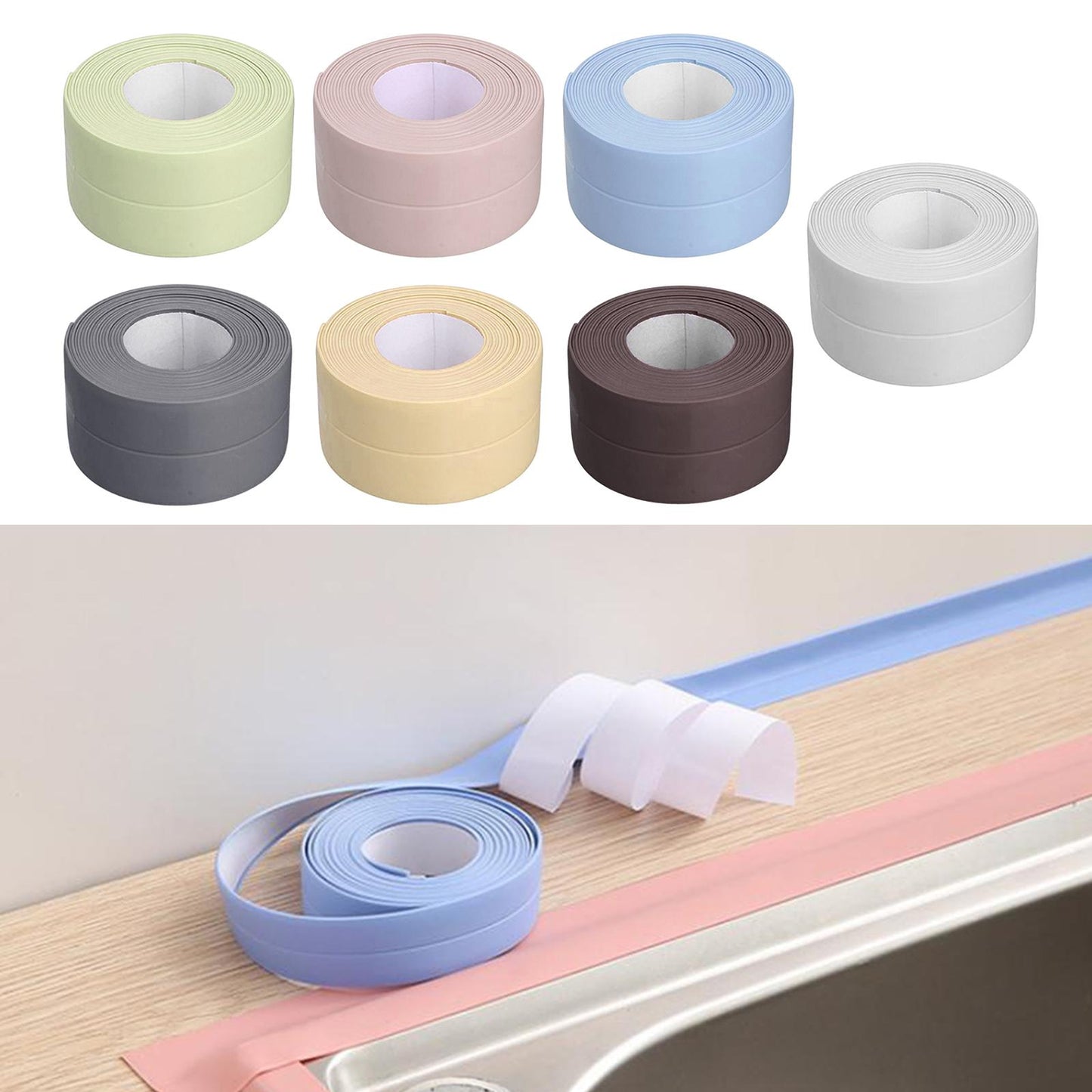 PVC Caulk Tape Self Adhesive Caulk Strip Sealing Tape Waterproof White