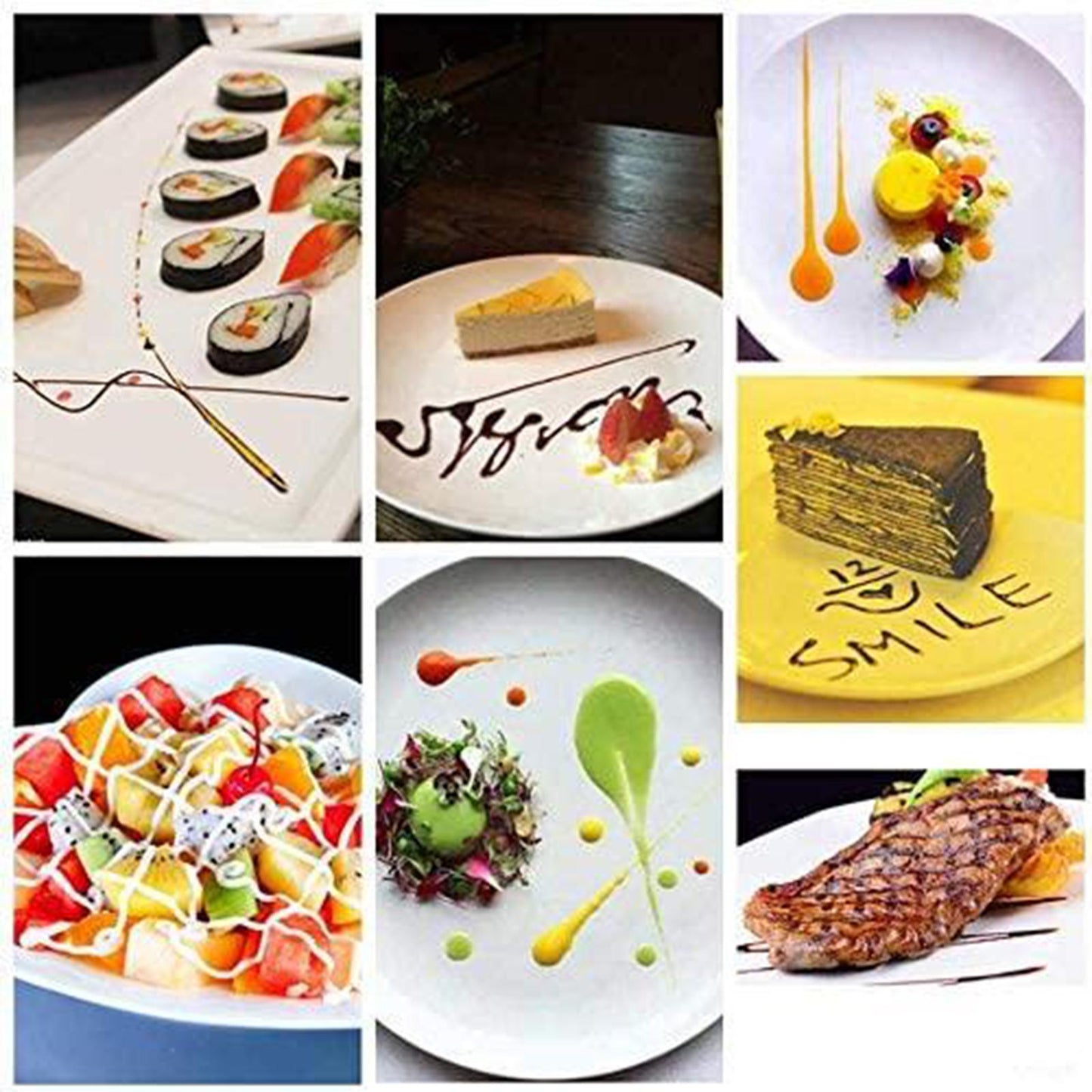 Plate Dish Sauce Painting Pencil Coffee Art Draw Tool Spoon Small Large Set