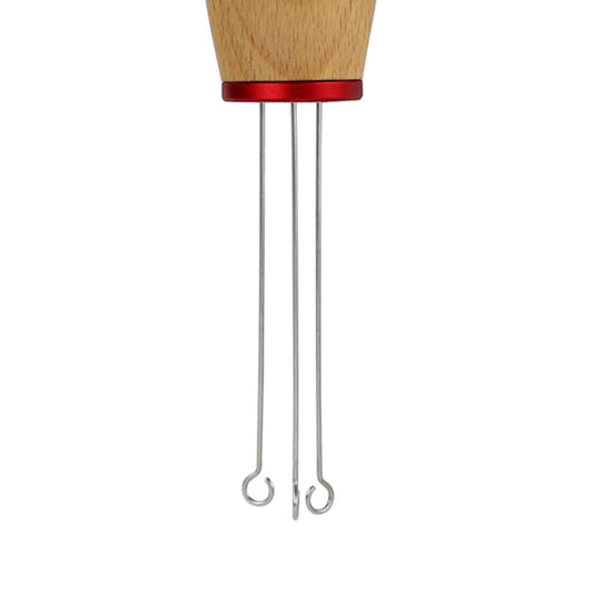 Stainless Steel Coffee Tamper Wider Stir Area Leveler Needle Beech Wood
