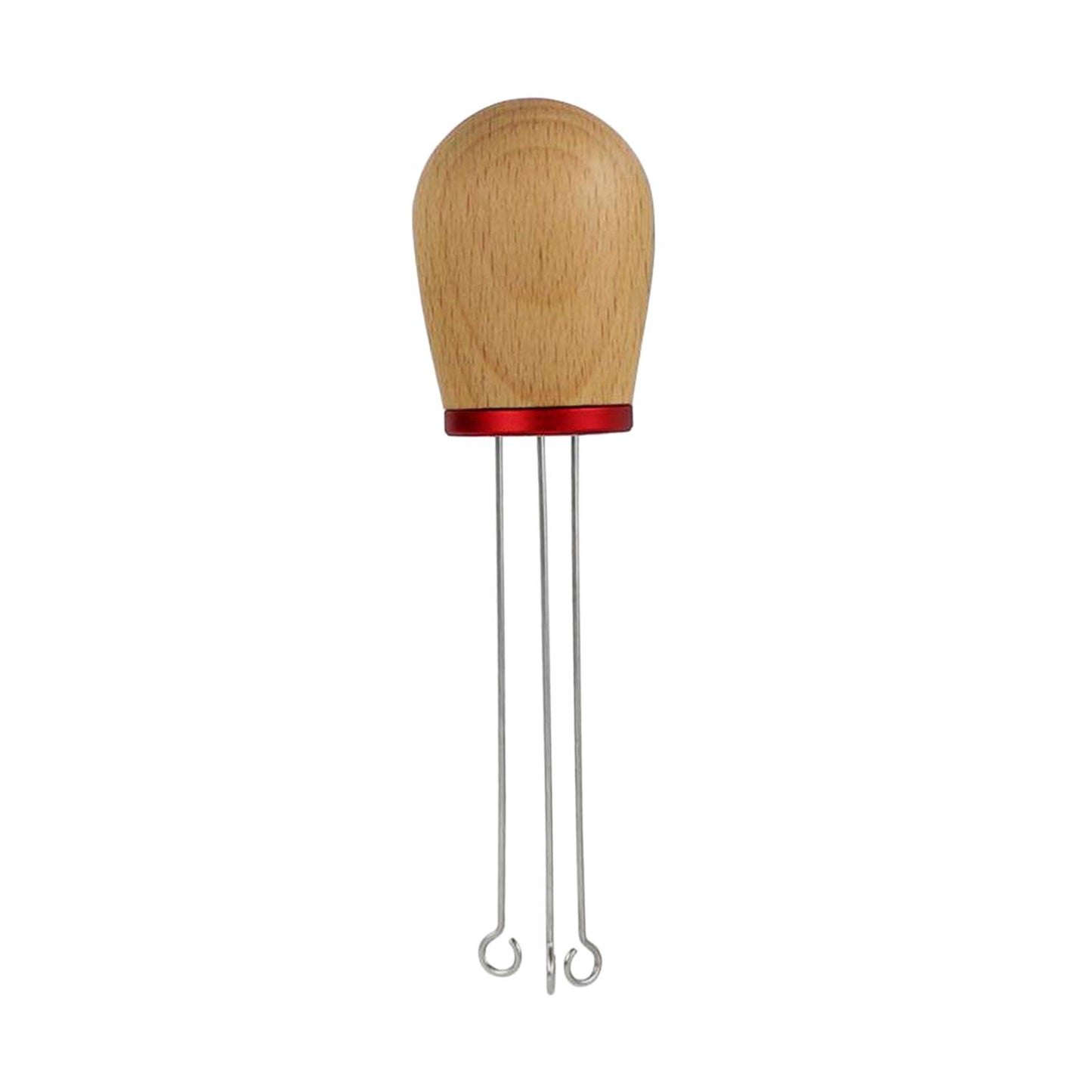Stainless Steel Coffee Tamper Wider Stir Area Leveler Needle Beech Wood