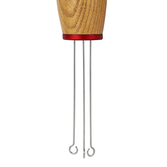Stainless Steel Coffee Tamper Wider Stir Area Leveler Needle Ash Wood