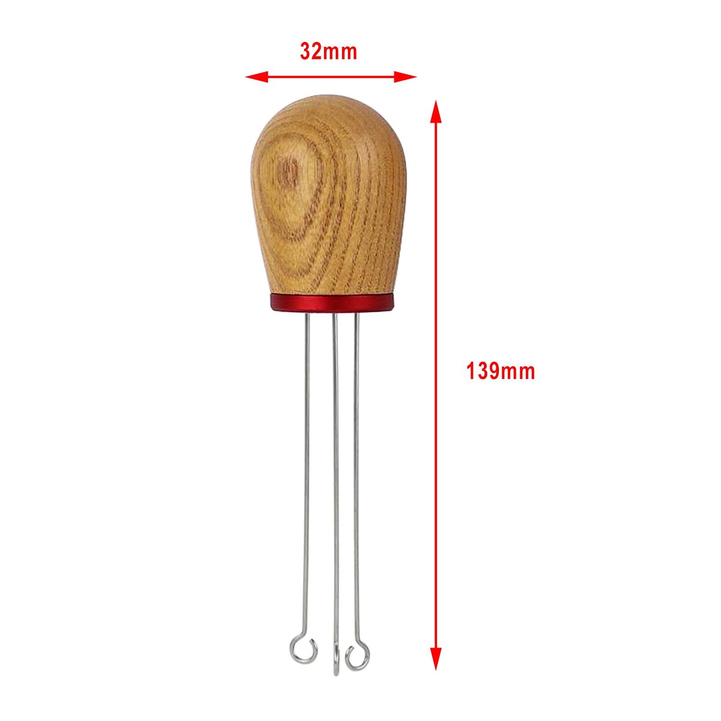 Stainless Steel Coffee Tamper Wider Stir Area Leveler Needle Ash Wood