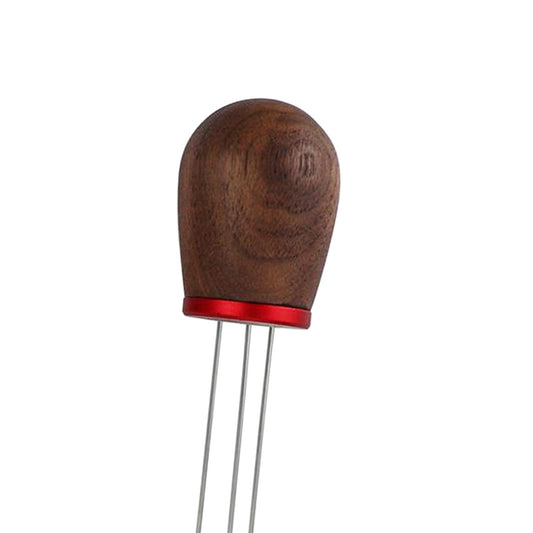 Stainless Steel Coffee Tamper Wider Stir Area Leveler Needle Wulnut Wood