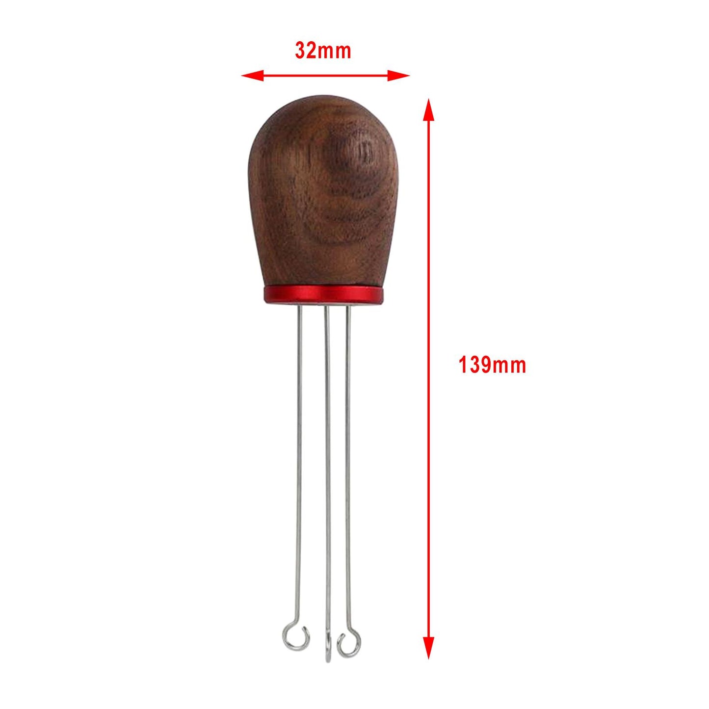 Stainless Steel Coffee Tamper Wider Stir Area Leveler Needle Wulnut Wood