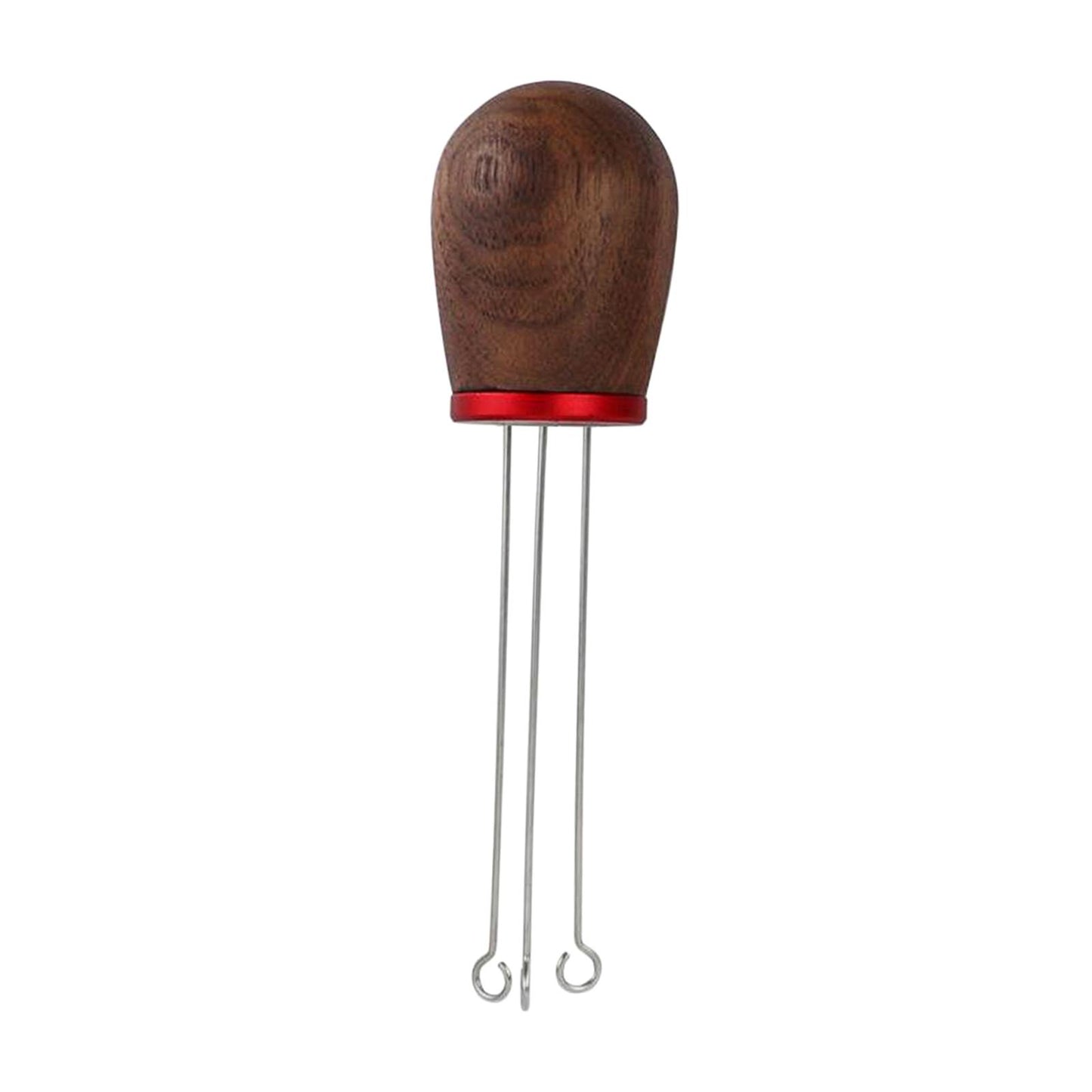 Stainless Steel Coffee Tamper Wider Stir Area Leveler Needle Wulnut Wood