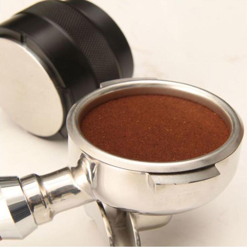 51mm Espresso Distributor Coffee Powder Press Tamper Metal Adjustable Black