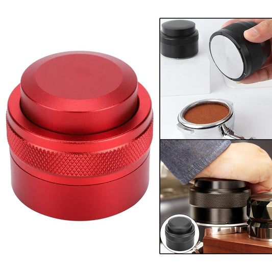 51mm Espresso Distributor Coffee Powder Press Tamper Metal Adjustable Red
