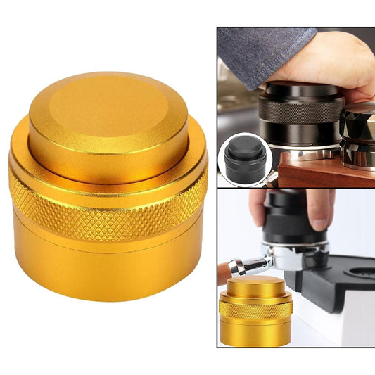 51mm Espresso Distributor Coffee Powder Press Tamper Metal Adjustable Golden