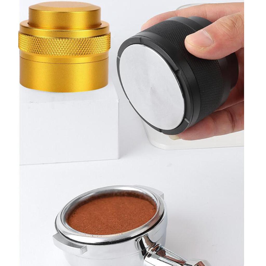 51mm Espresso Distributor Coffee Powder Press Tamper Metal Adjustable Golden