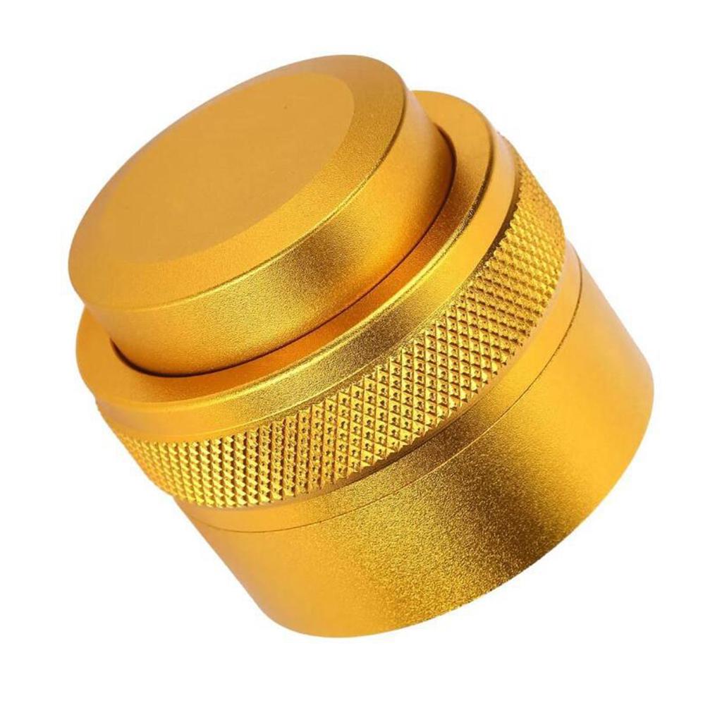 51mm Espresso Distributor Coffee Powder Press Tamper Metal Adjustable Golden