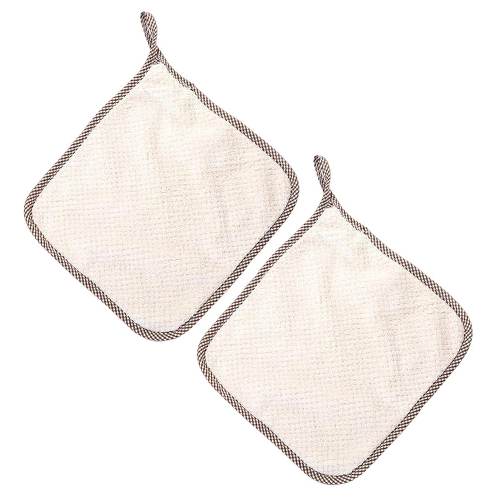 2PCS Super Absorbent Microfiber Kitchen Cloth Dish Cleaning Towel White