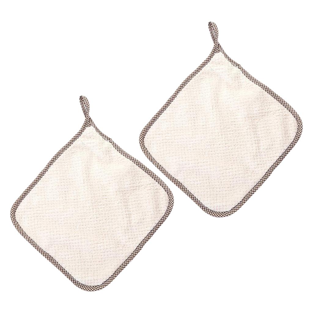 2PCS Super Absorbent Microfiber Kitchen Cloth Dish Cleaning Towel White
