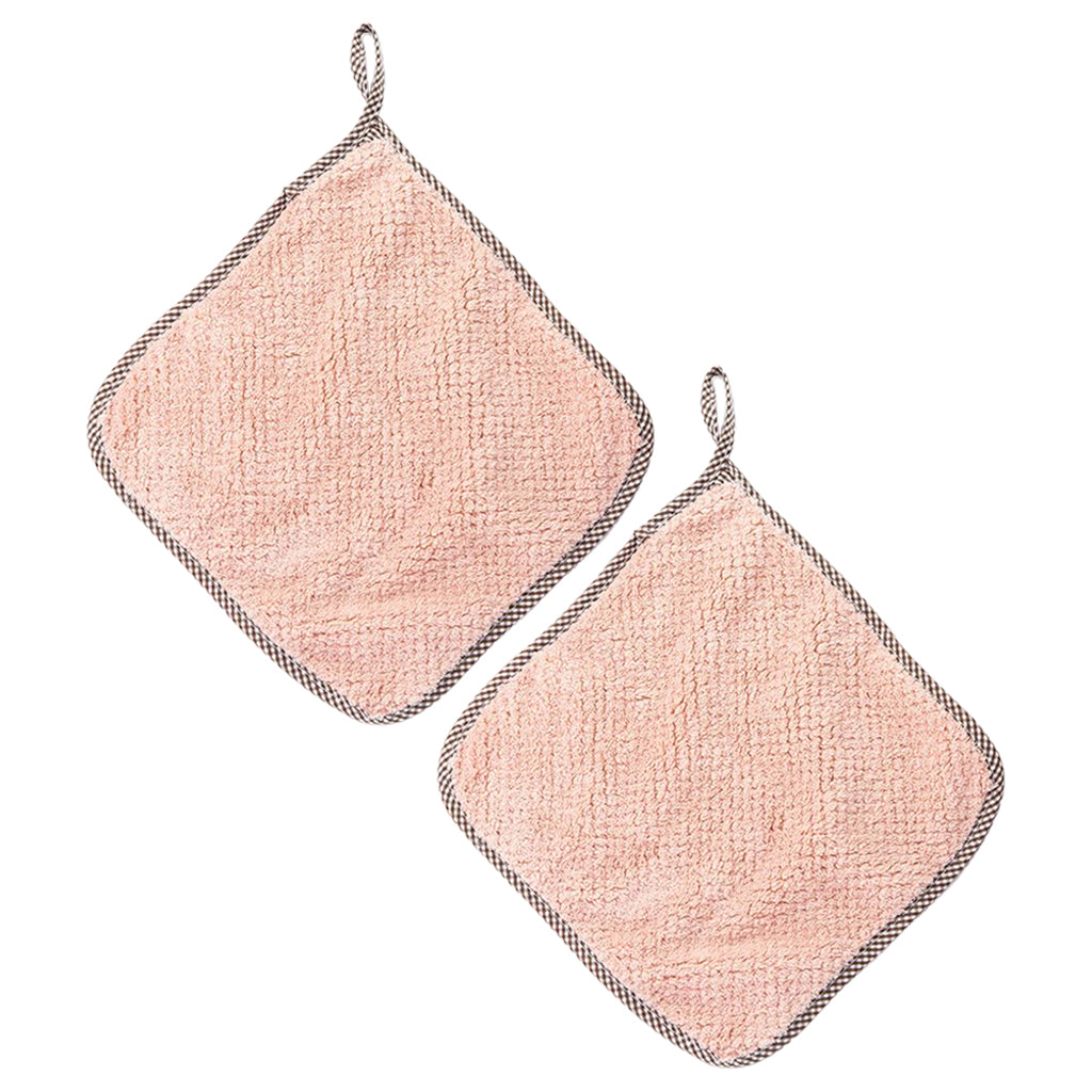 2PCS Super Absorbent Microfiber Kitchen Cloth Dish Cleaning Towel Orange