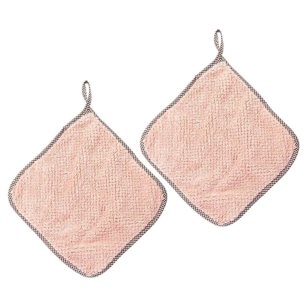 2PCS Super Absorbent Microfiber Kitchen Cloth Dish Cleaning Towel Orange