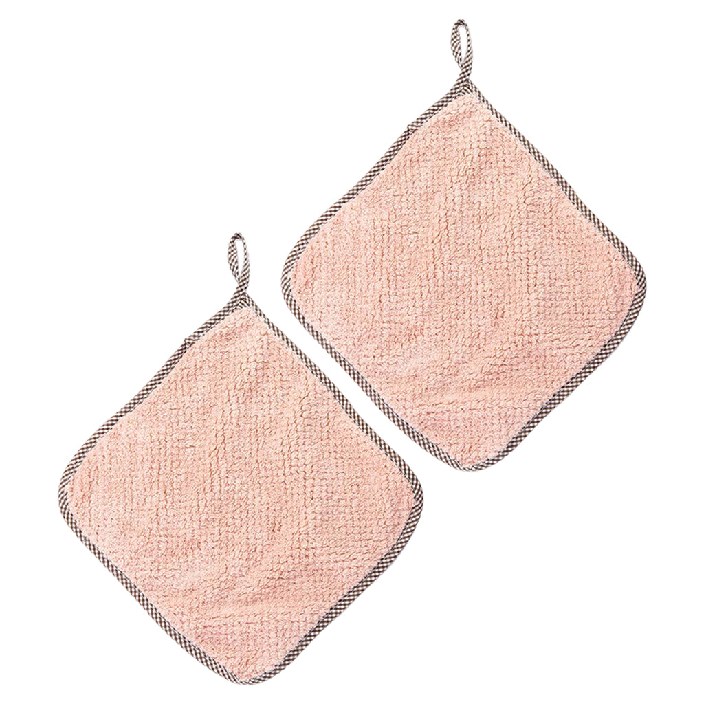 2PCS Super Absorbent Microfiber Kitchen Cloth Dish Cleaning Towel Orange