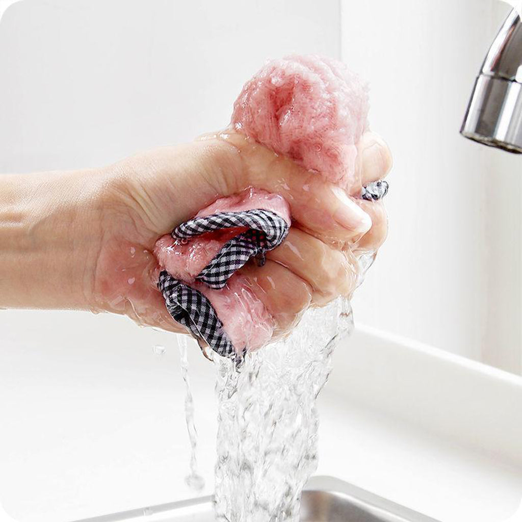 2PCS Super Absorbent Microfiber Kitchen Cloth Dish Cleaning Towel Pink
