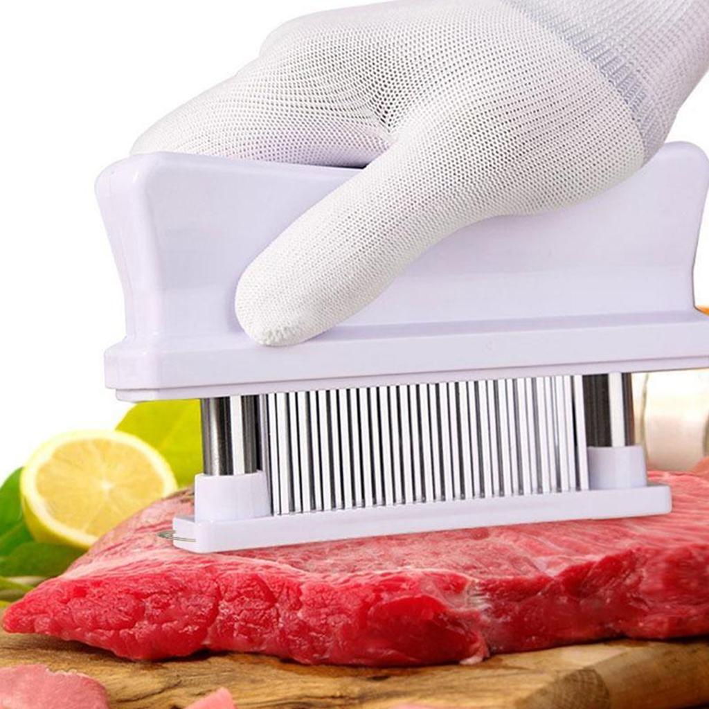 48 Needle Meat Tenderizer Stainless Steel Beef Steak Mallet Cooking White