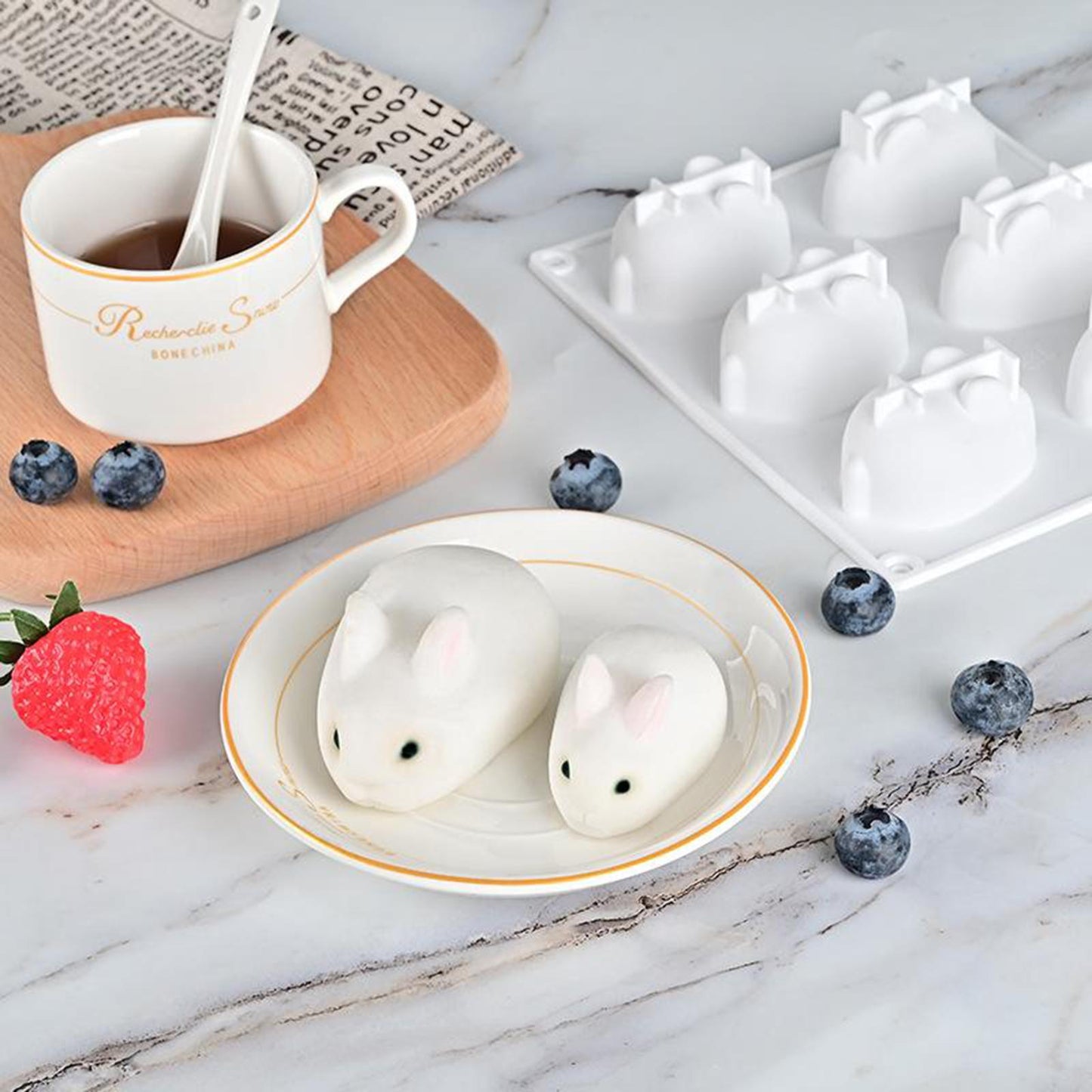 Silicone Cake Mold 3D Rabbit Shape Cake Baking Tool Fondant Tray Large