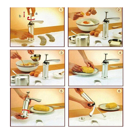 Cookie Press Cake Decoration Tool with Decorating Tips for Baking DIY Cake