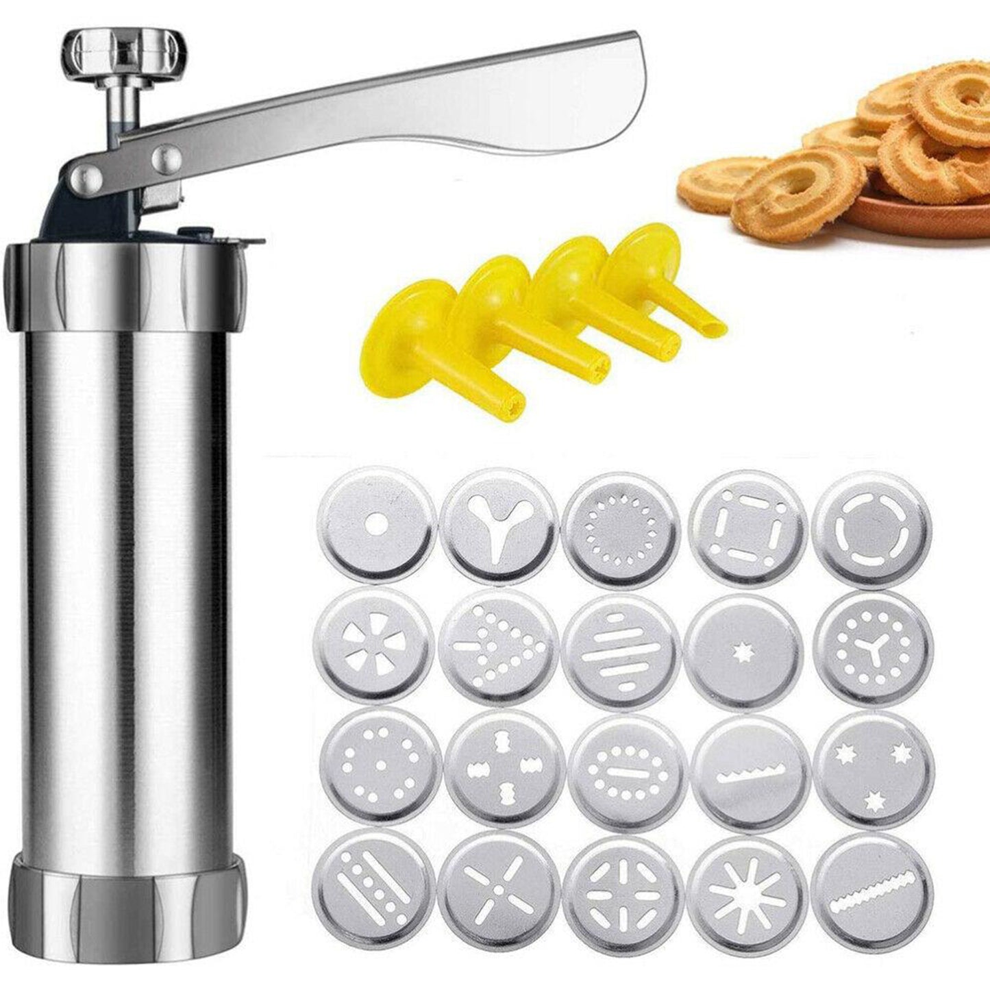 Cookie Press Cake Decoration Tool with Decorating Tips for Baking DIY Cake