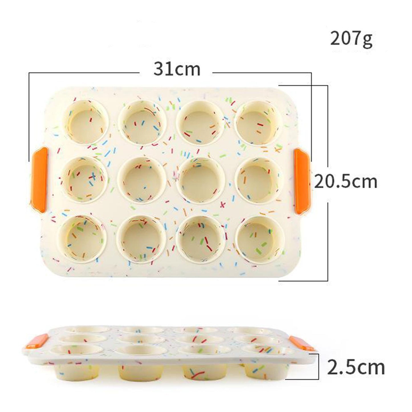 Muffin Pan Cupcake Pan Silicone Baking Mold Non-Stick for Kitchen Coloful