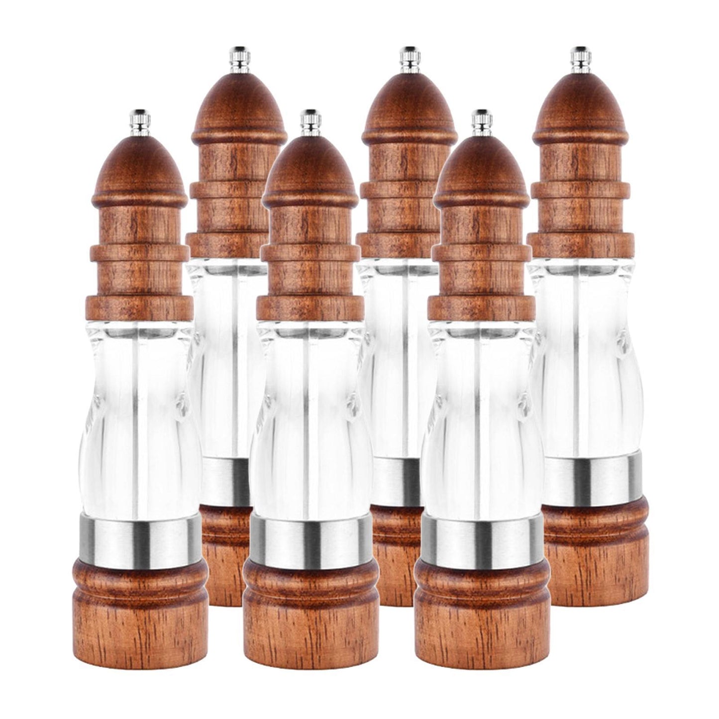 Salt and Pepper Grinder Hand Movement Acrylic Wood Pepper Mill 1 Piece