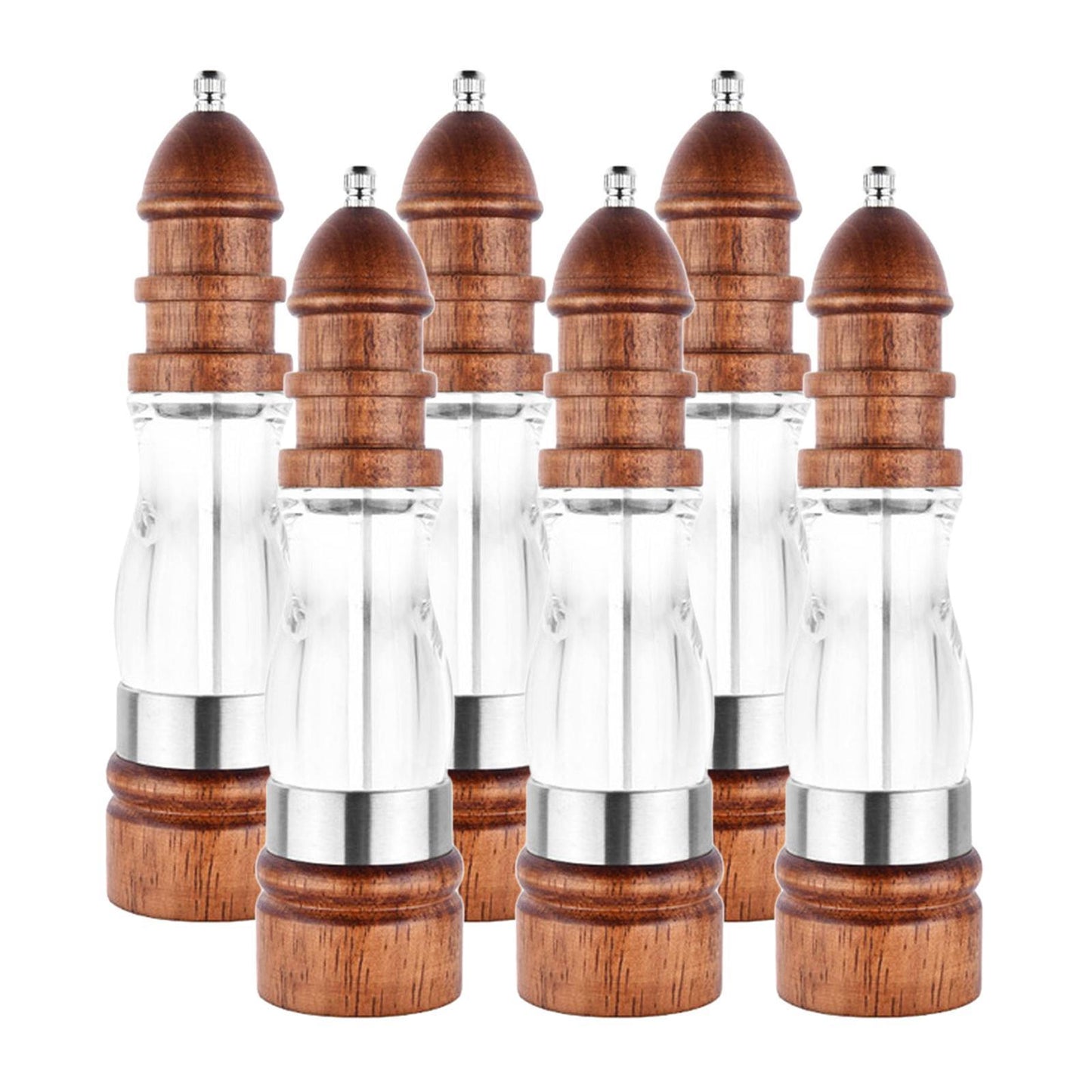 Salt and Pepper Grinder Hand Movement Acrylic Wood Pepper Mill 1 Piece