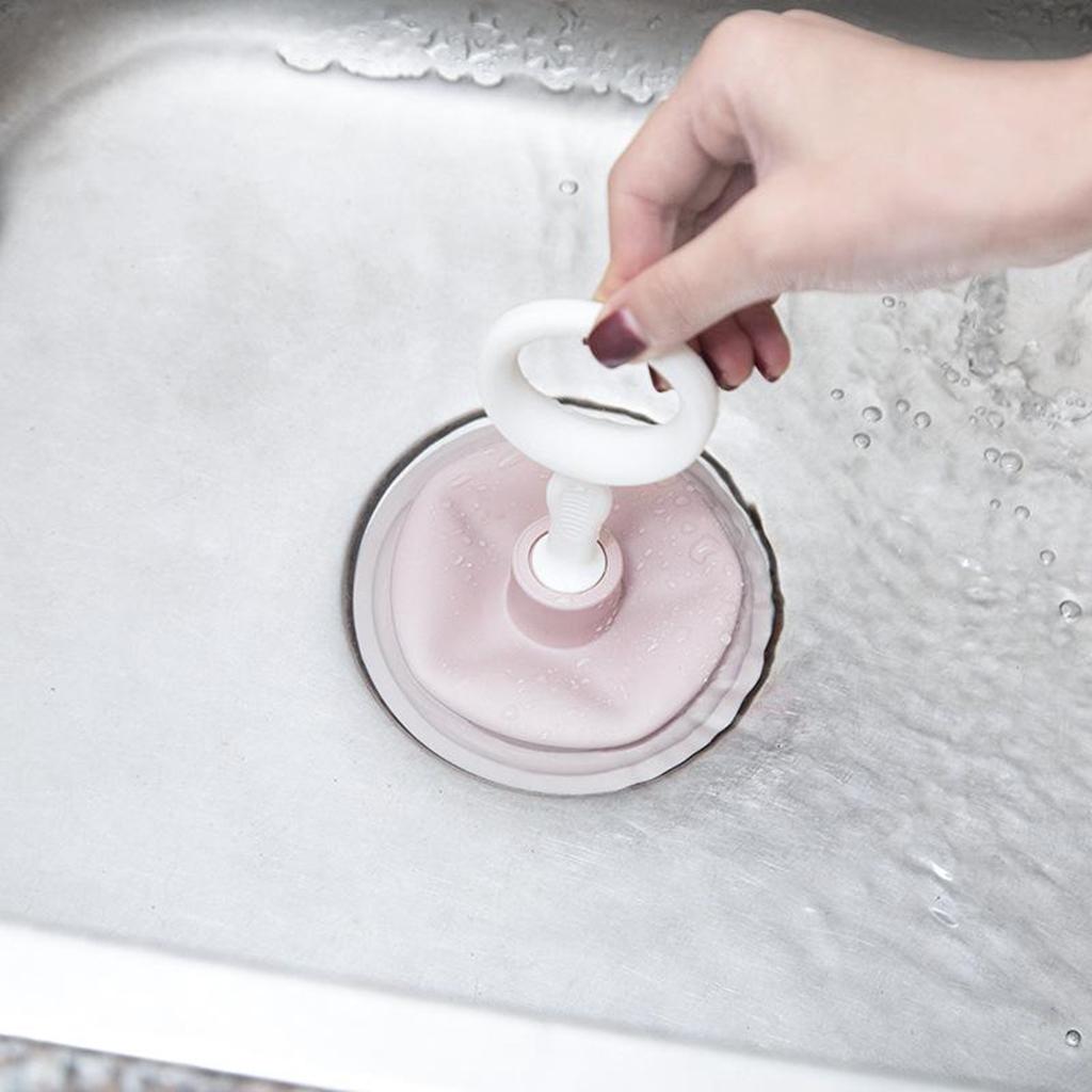 Pipeline Dredge Plunger Suction Pipe Cleaner Drain Bath Sink Cleaning Pink