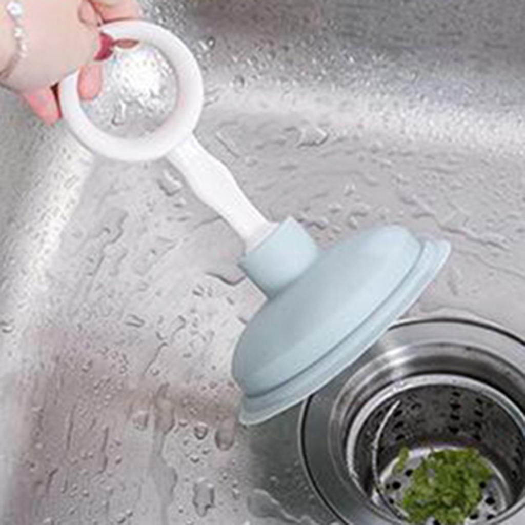 Pipeline Dredge Plunger Suction Pipe Cleaner Drain Bath Sink Cleaning Blue