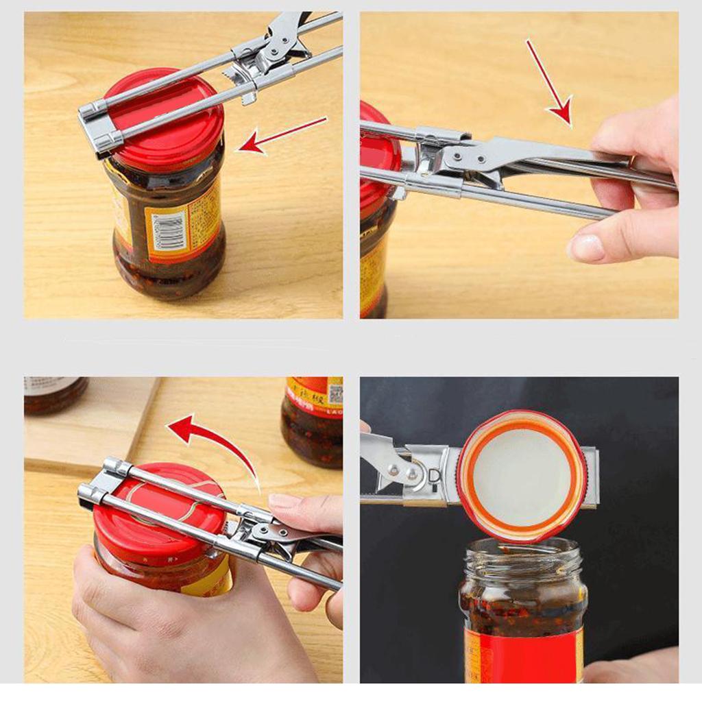 Stainless Steel Jar Lid Opener Can Bottle Gripper Kitchen Gadget Tool
