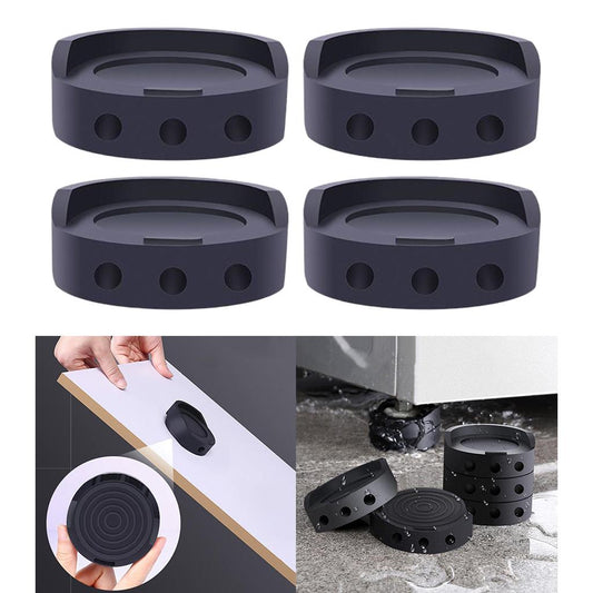 4x Black Rubber Anti Vibration Pads Shock Absorbing for Washing Machine