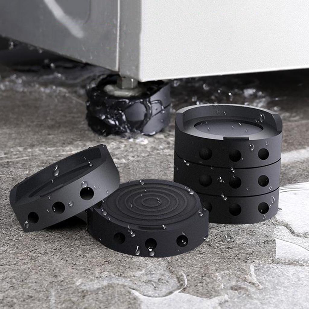 4x Black Rubber Anti Vibration Pads Shock Absorbing for Washing Machine